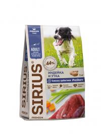 Cухой корм SIRIUS Adult turkey and duck, для взрослых собак средних пород с индейкой и уткой