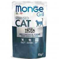 ������� ���� Monge Cat Grill Pouch Sterilised trout, ����� ��� ��������������� ����� ����������� ������ 85�