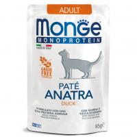 ������� ���� Monge Cat Monoprotein Pouch Adult Duck, ����� ��� ����� ���� 85�