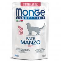 ������� ���� Monge Cat Monoprotein Pouch Sterilised Beef, ����� ��� ��������������� ����� �������� 85�
