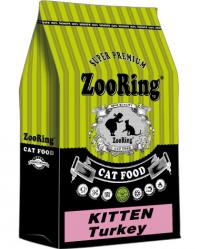 Сухой корм ZOORING KITTEN TURKEY ИНДЕЙКА С ГЕМОГЛОБИНОМ, Для котят всех пород с 3,5 недель, а также для беременных и кормящих кошек