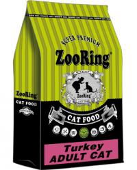 Сухой корм ZOORING ADULT CAT TURKEY ИНДЕЙКА С ПРЕБИОТИКОМ, для молодых и взрослых кошек всех пород