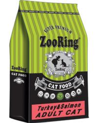 Сухой корм ZOORING ADULT CAT TURKEY&SALMON (GRAIN FREE) ИНДЕЙКА И ЛОСОСЬ, для молодых и взрослых кошек всех пород (без пшеницы)