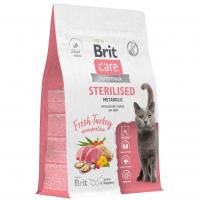 BRIT CARE Сухой корм с индейкой для стерилизованных кошек Cat Sterilised MONOPROTEIN Metabolic