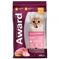Сухой корм AWARD Kitten Healthy growth для котят от 1 месяца, беременных и кормящих кошек с индейкой и курицей с добавлением рыбьего жира и семян льна