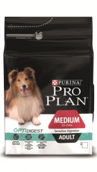 PRO PLAN® для взрослых собак средних пород с чувствительным пищеварением с комплексом OPTIDIGEST® с ягненком