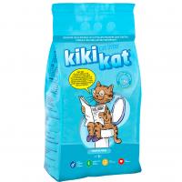 Бентонитовый наполнитель для кошачьего туалета KikiKat супербелый комкующийся, с ароматом горной свежести