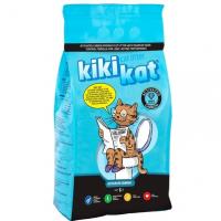 Бентонитовый наполнитель для кошачьего туалета KikiKat супербелый комкующийся, с активированным углем