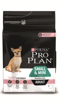 PRO PLAN® для взрослых собак мелких и карликовых пород с чувствительной кожей с комплексом OPTIDERMA® с лососем