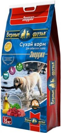 Корм для активных взрослых собак "Верные друзья" с курицей и рисом "Энерджи"